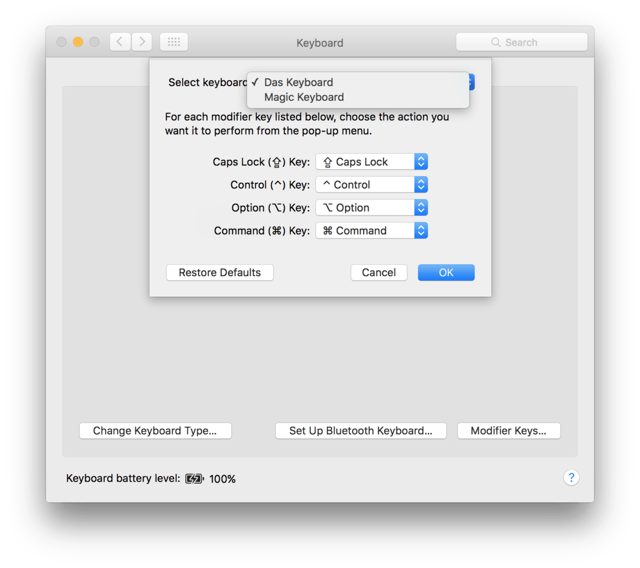 Mac modifier keys app keyboard